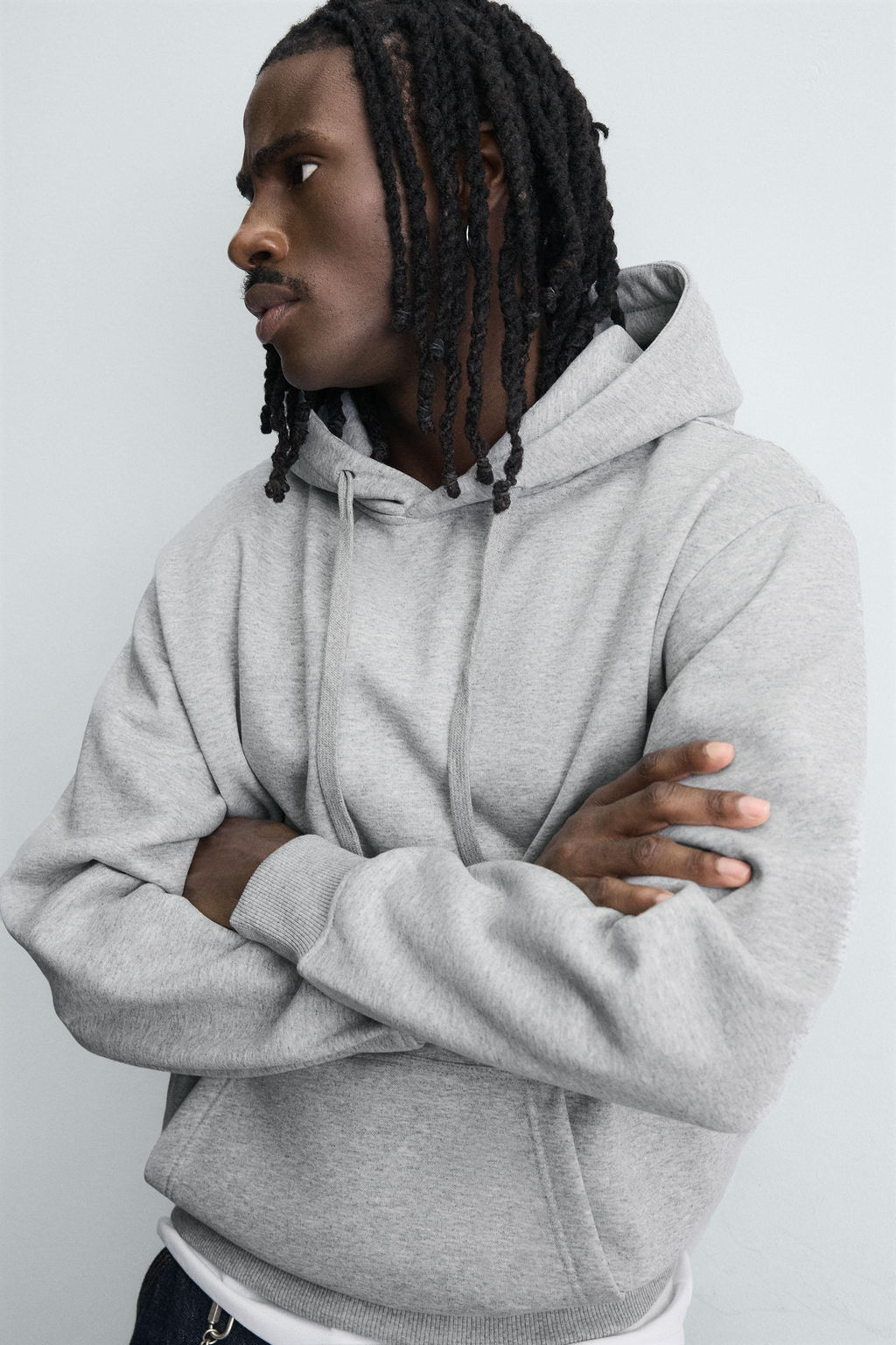 SUDADERA CAPUCHA HEAVYWEIGHT B?SICA / Gris vigor? - Zara фото 6