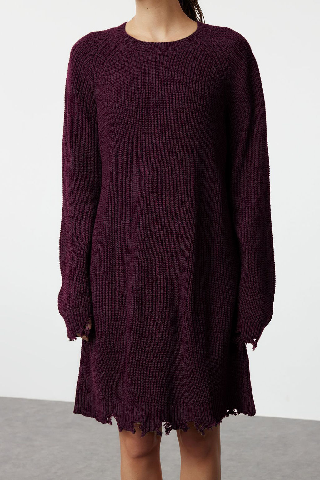 TRENDYOLMILLA Haki Mini Triko Genis Kal?p Ak?tma Detayl? Duz Elbise TWOAW24EL00113 фото 24