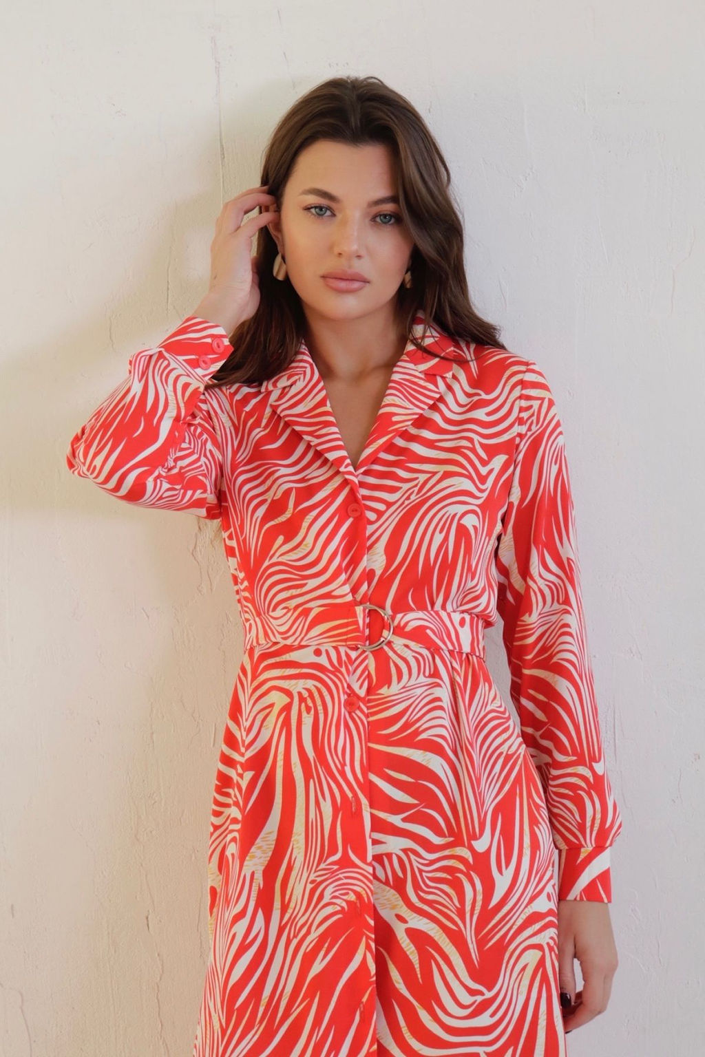 Платье-рубашка с английским воротником принт - Martichelli фото 145