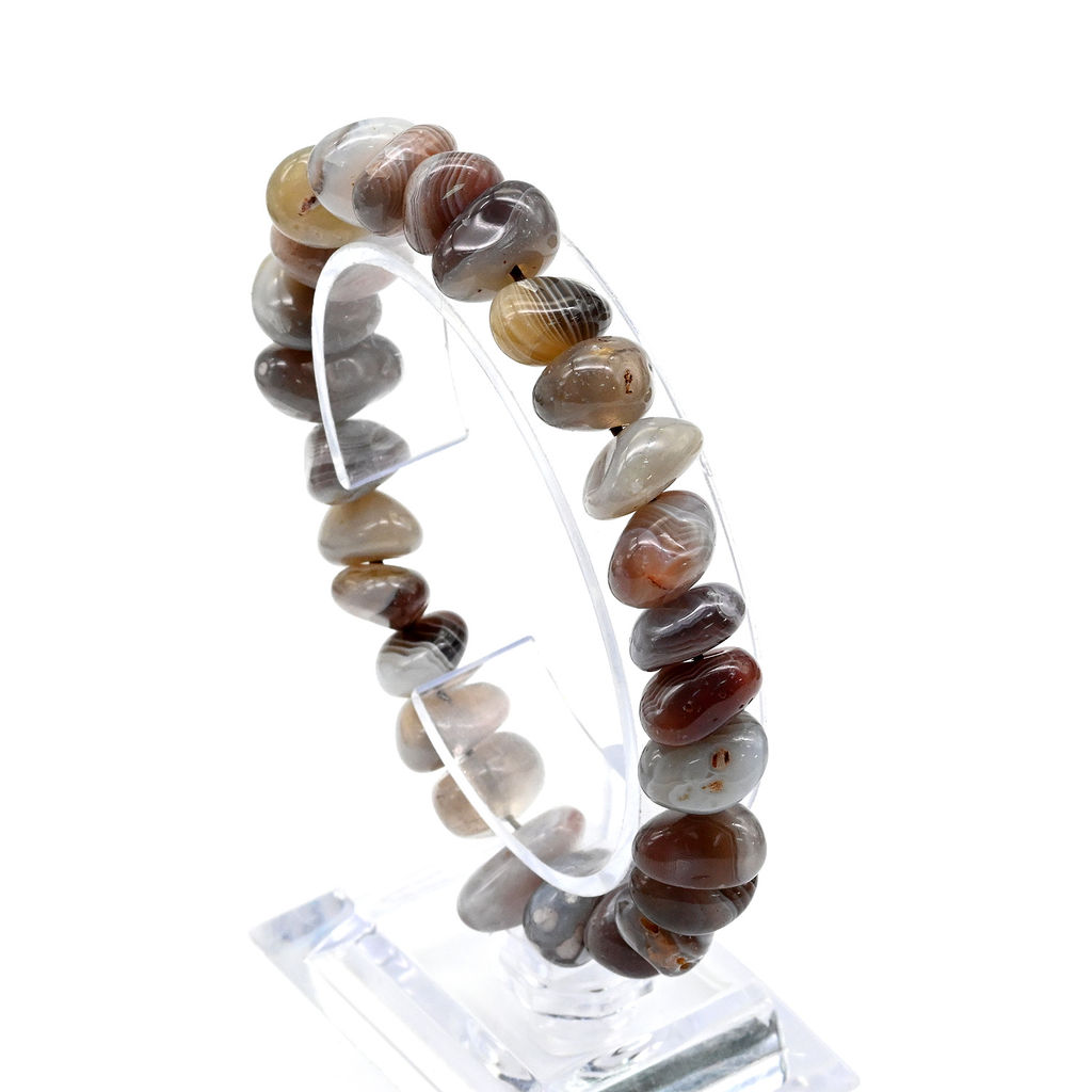 Браслет из агата бразильского галтовка 6*10мм