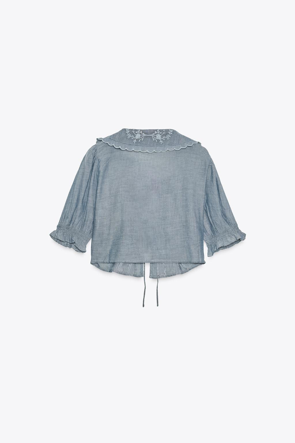 EMBROIDERED CROP SHIRT - Zara фото 3