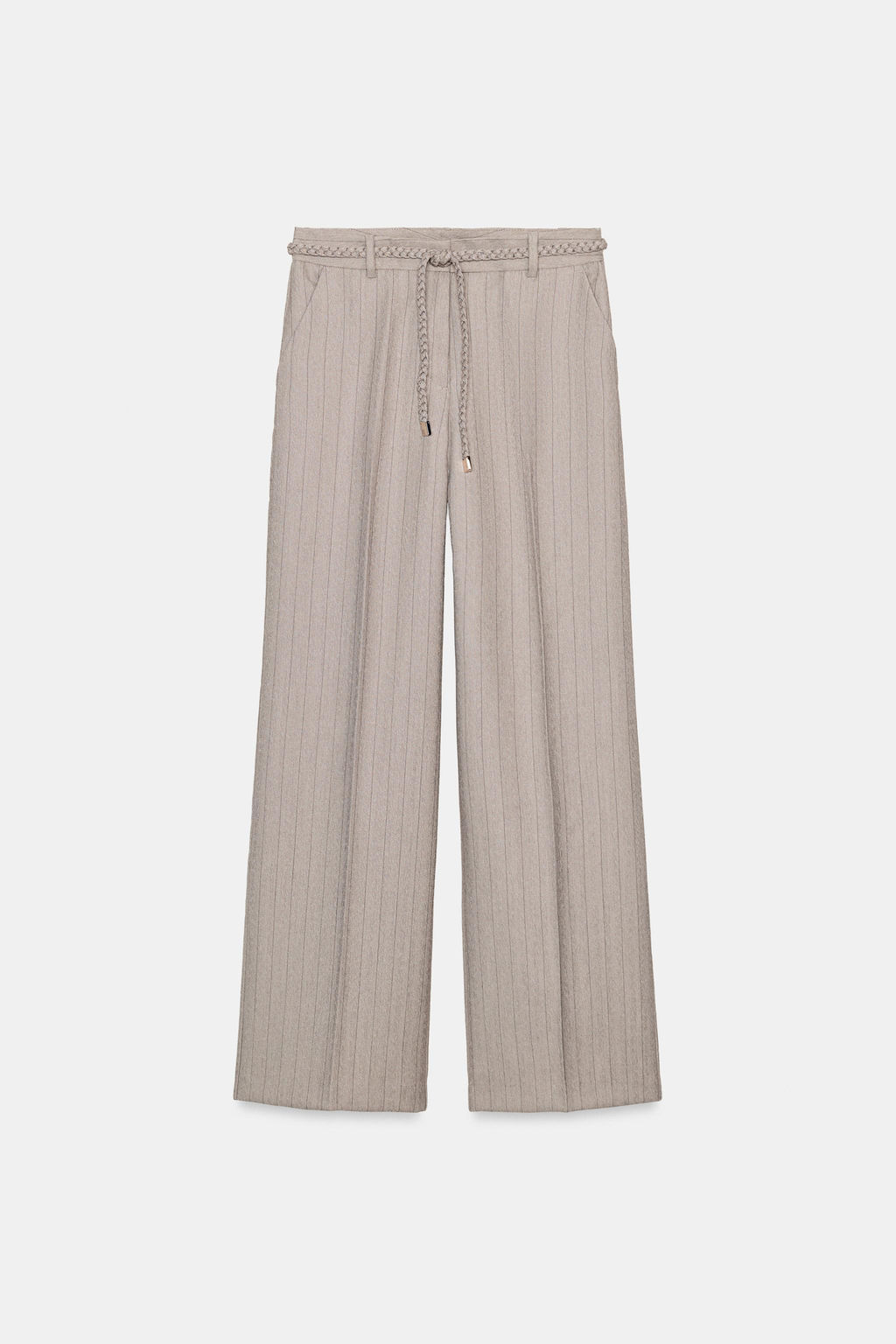 HERRINGBONE TROUSERS WITH BRAIDED BELT - Zara фото 16