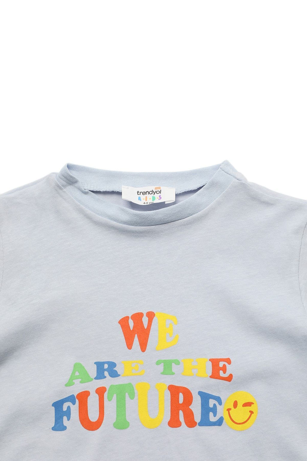 Mavi Erkek Cocuk Slogan Desenli Bisiklet Yaka Orme T-Shirt TKDSS24TS00044 - Trendyolmilla фото 4