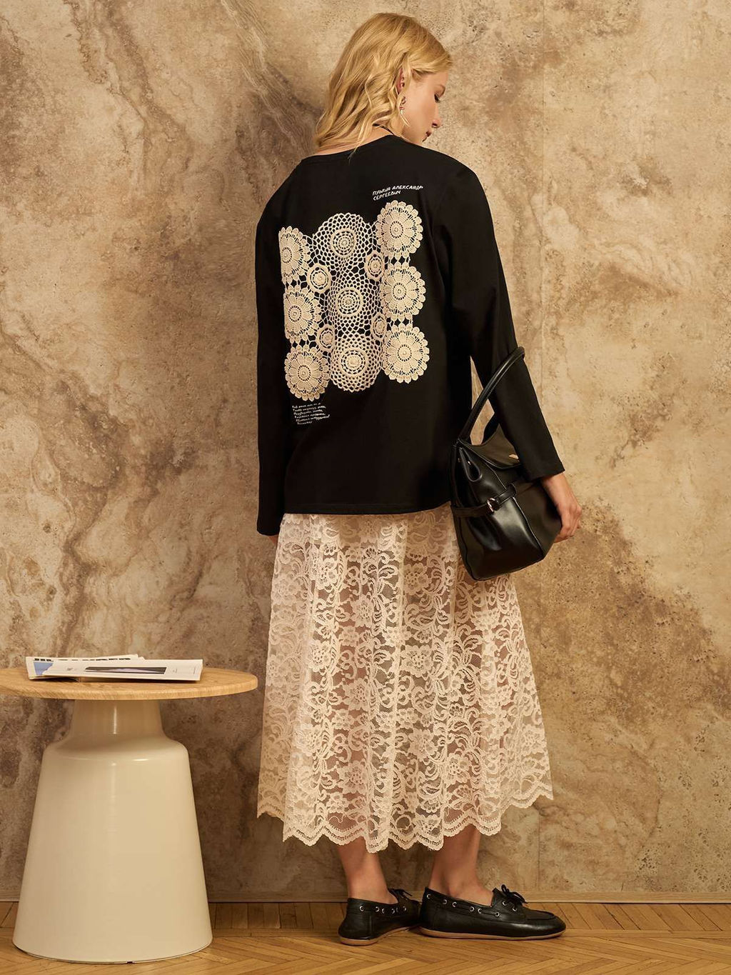 Лонгслив с кружевом на спине 95% хлопок, 5% лайкра - Sahar art lab фото 8