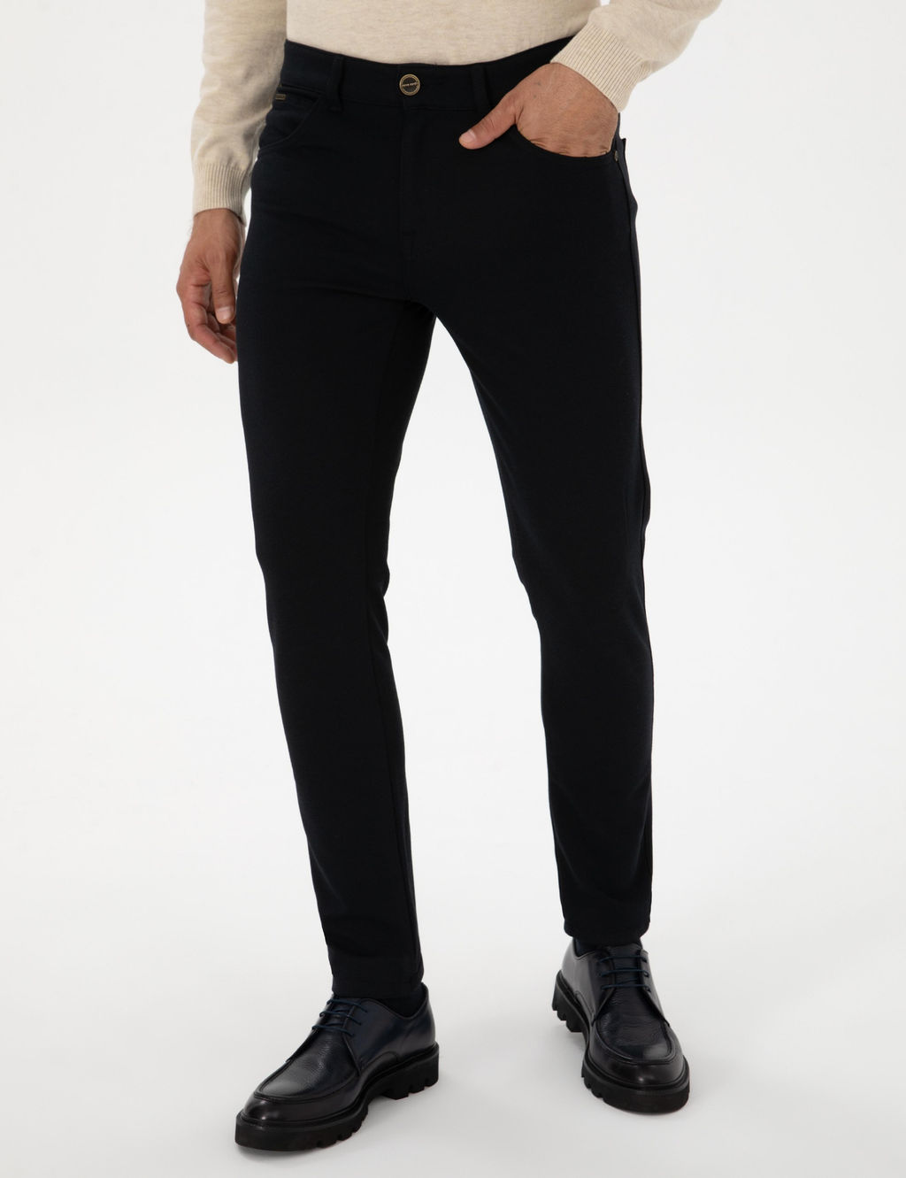 Lacivert Slim Fit Kanvas Pantolon - Pierre cardin фото 2