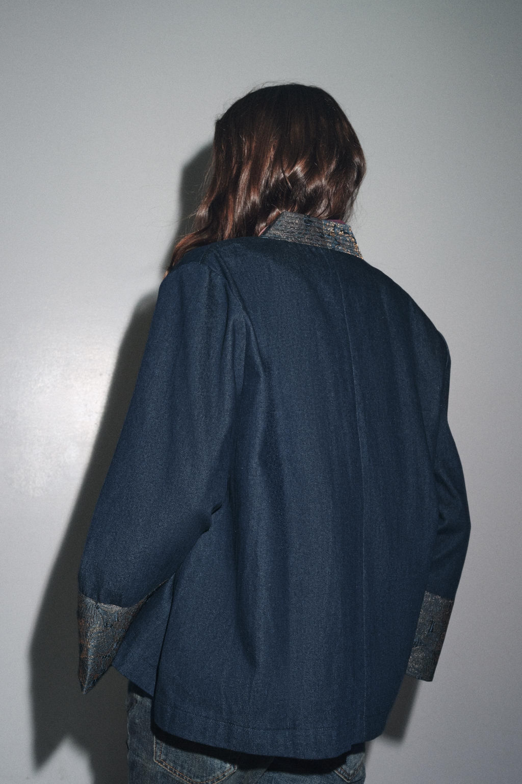 JACQUARD DENIM-EFFECT KIMONO - Zara фото 7