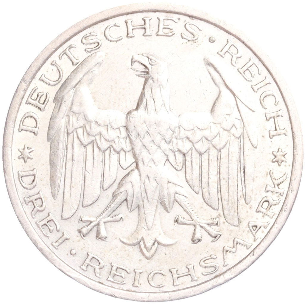 Монета 3 рейхсмарки 1927 года A Германия 400 лет Марбургскому университету имени Филиппа