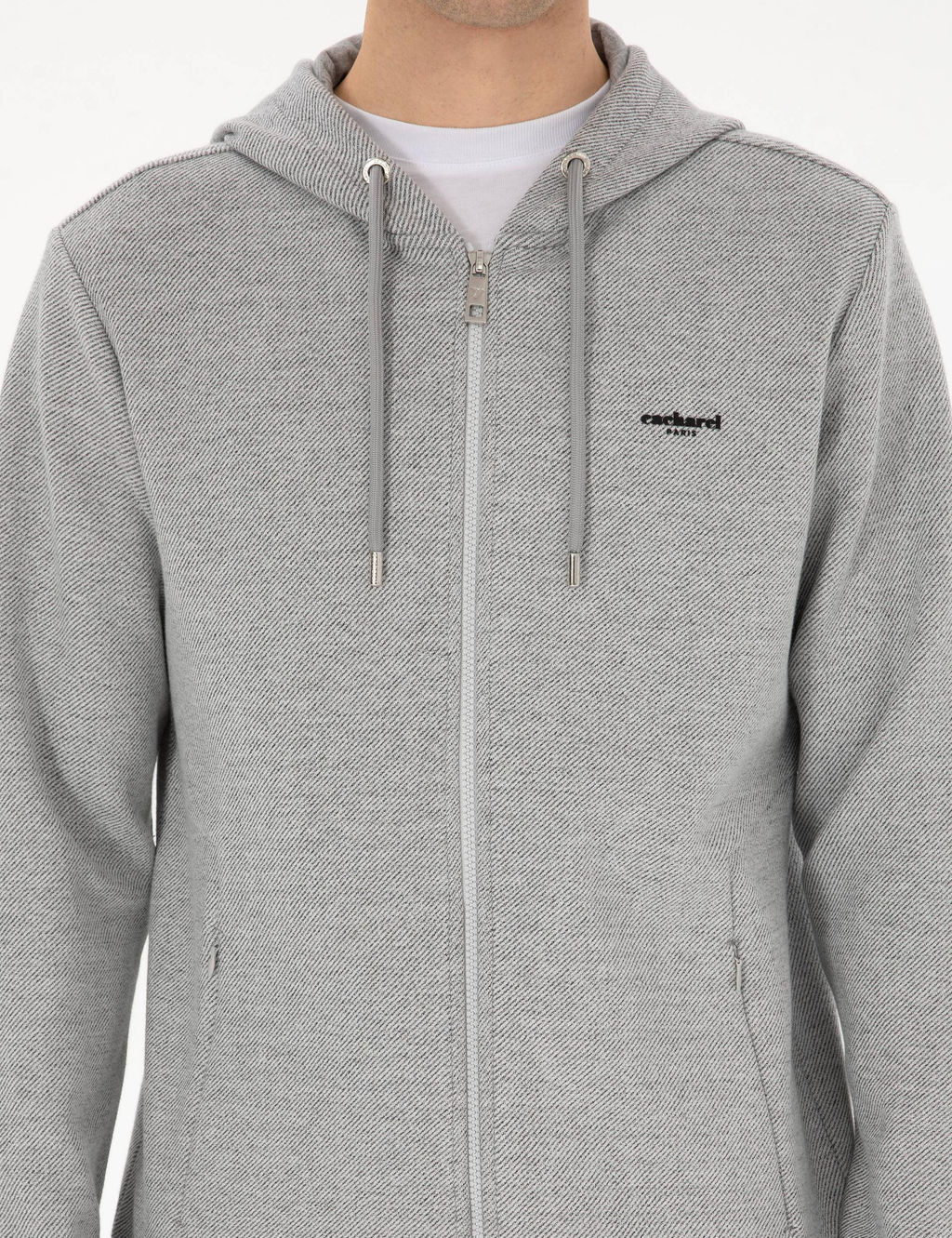 Gri Melanj Regular Fit Pamuk Kar___ml_ Tam Fermuarl_ Sweatshirt - Cacharel фото 6