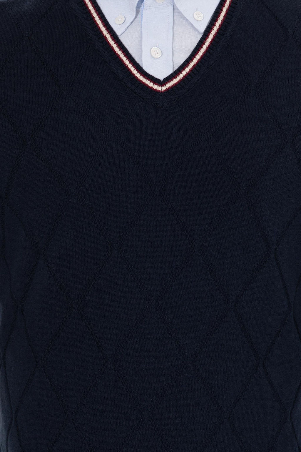 U. S. Polo Assn Мужской темно-синий трикотажный свитер с v-образным вырезом - U.s. polo assn фото 13