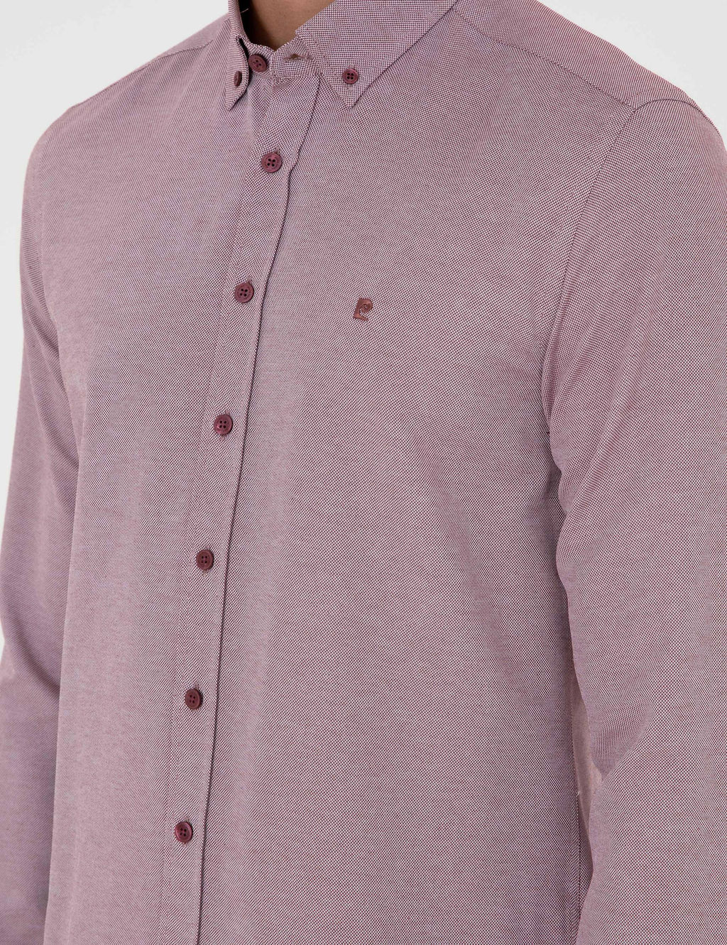 Bordo Slim Fit Uzun Kollu G_mlek