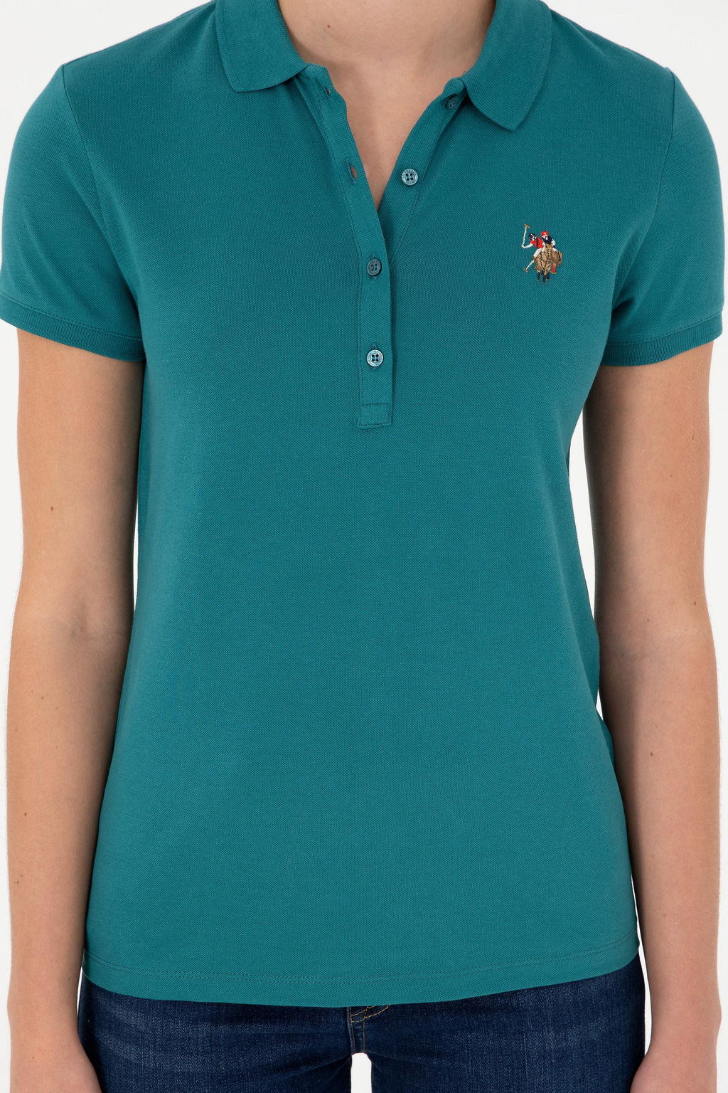 Женская темно-зеленая футболка Неожиданная скидка в корзине - U.s. polo assn фото 6