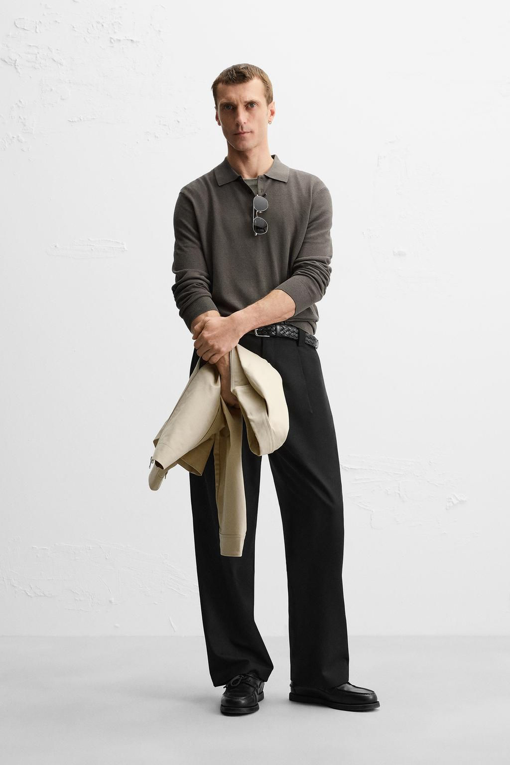 SILK/COTTON KNIT POLO SHIRT