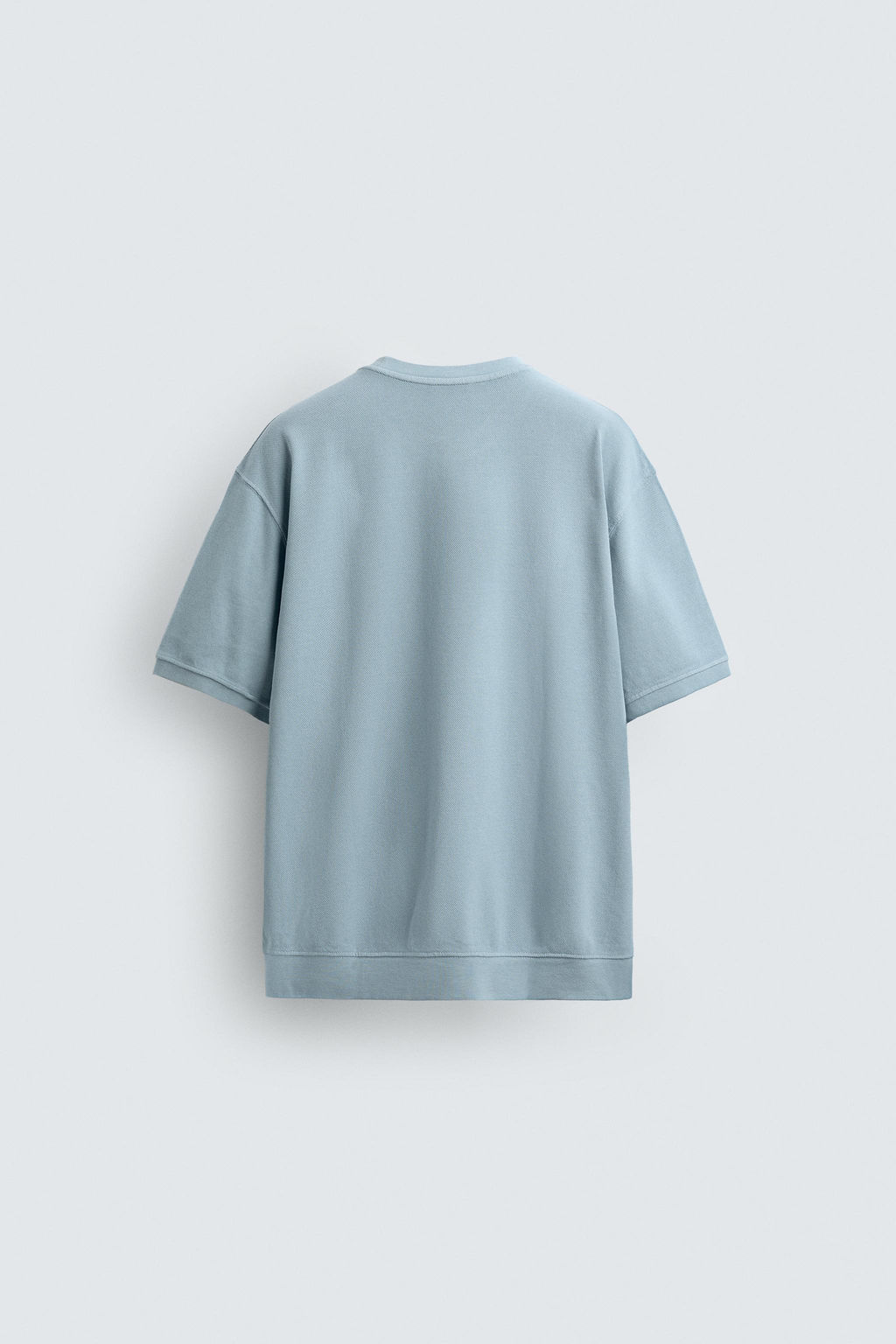 SUDADERA REGULAR FIT ESTRUCTURA PIQU? / Celeste lavado - Zara фото 8