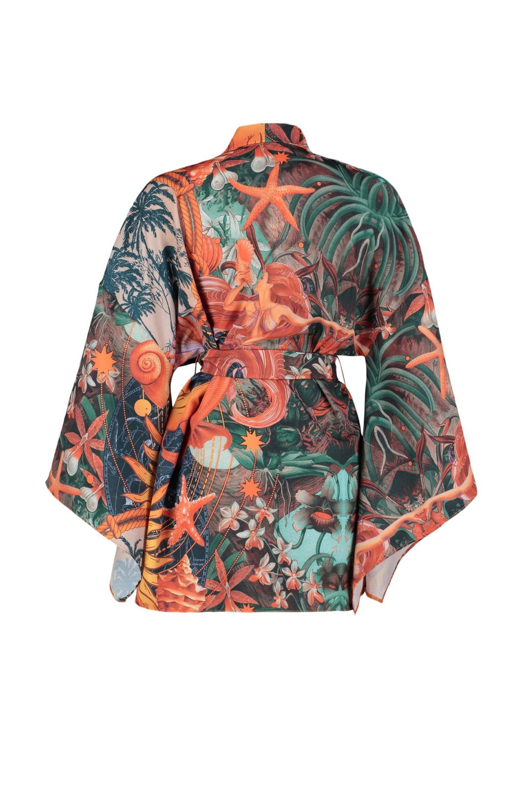 Tropikal Desenli Kusakl? Volanl? Mini Dokuma Plaj Kimono&Kaftan TBESS23KM00024 - Trendyolmilla фото 8