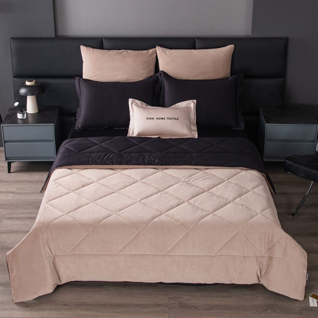 Комплект постельного белья на резинке Сатин Velvet Premium с Одеялом VPR009 180*200*25;160*200*25;140*200*25 Евро 4 Наволочки