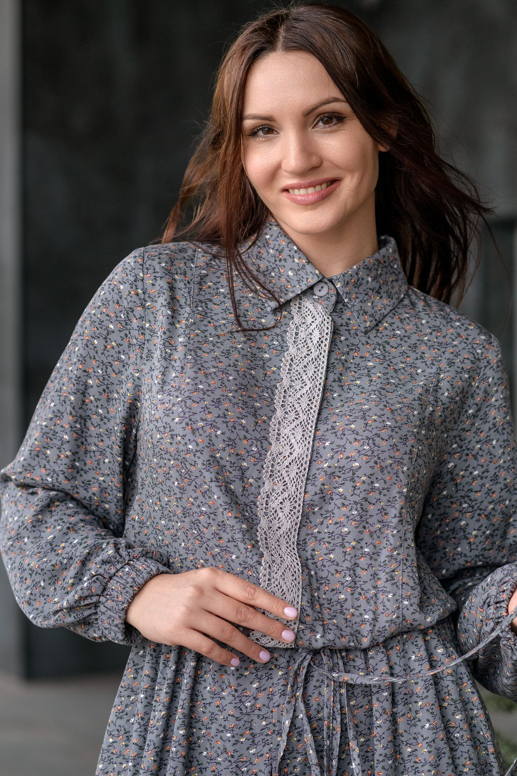 платье ХЛОПОК+ВИСКОЗА с кружевом - Новый лен фото 6