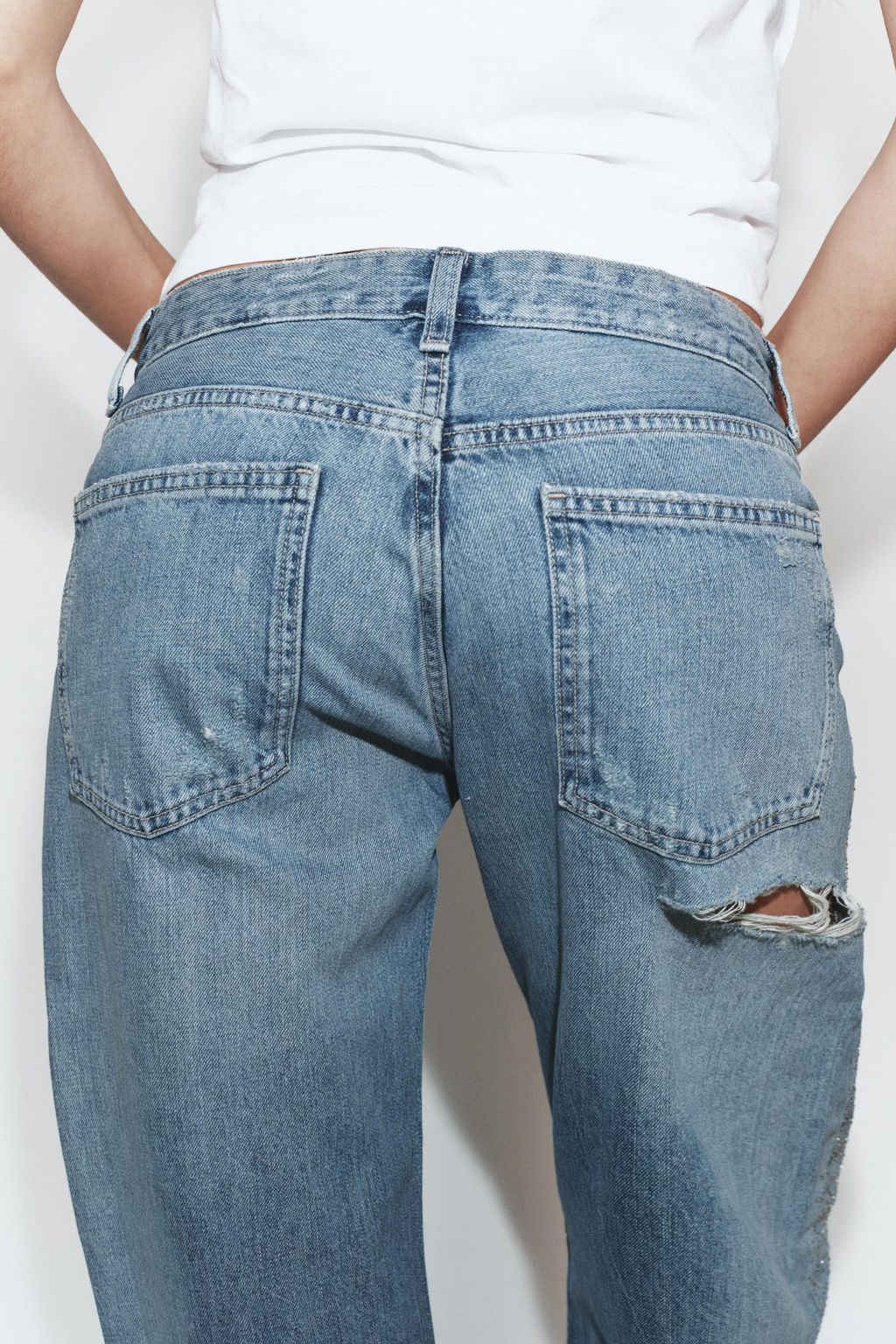 JEANS TRF RECTOS TIRO BAJO BRILLOS / Marino - Zara фото 11