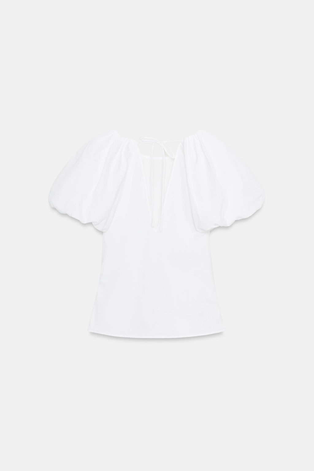 TOP POPEL?N MANGA GLOBO / Blanco - Zara фото 6