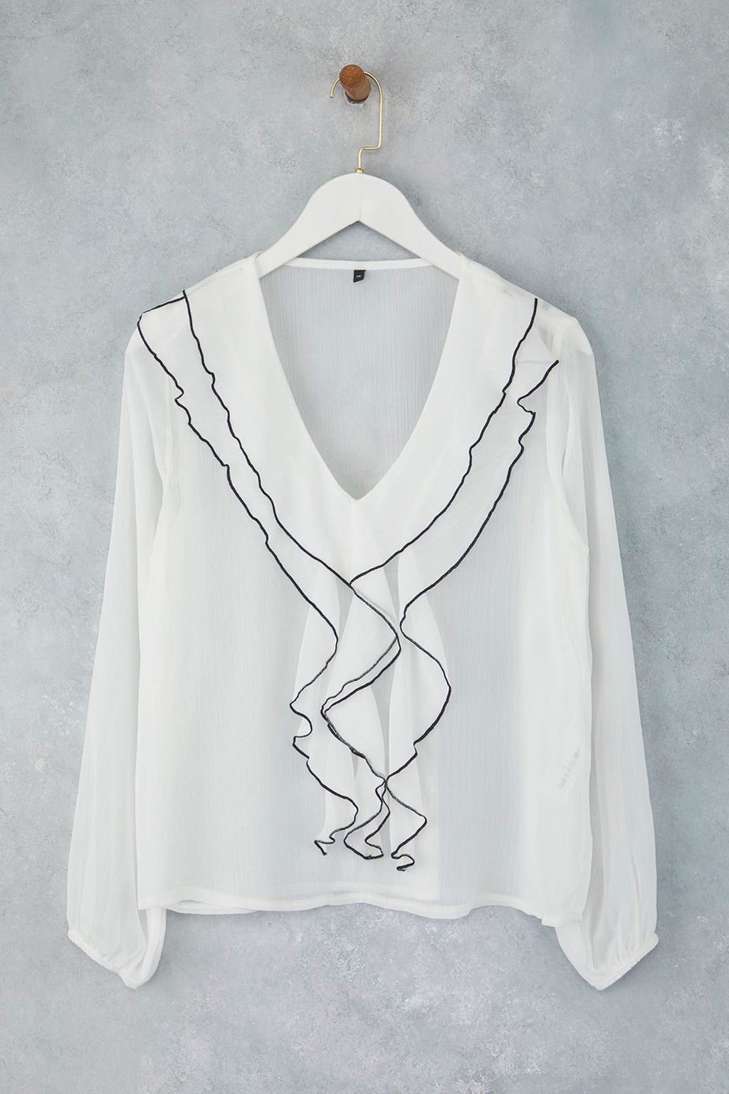Ekru Contrast Biyeli Boho Dokuma Bluz TWOAW26BZ00144