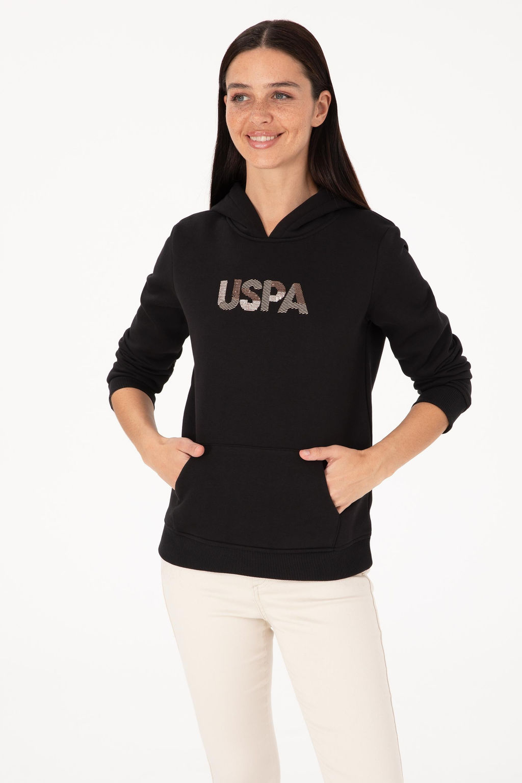 Kad_n Siyah Kap__onlu Basic Sweatshirt - U.s. polo assn фото 3