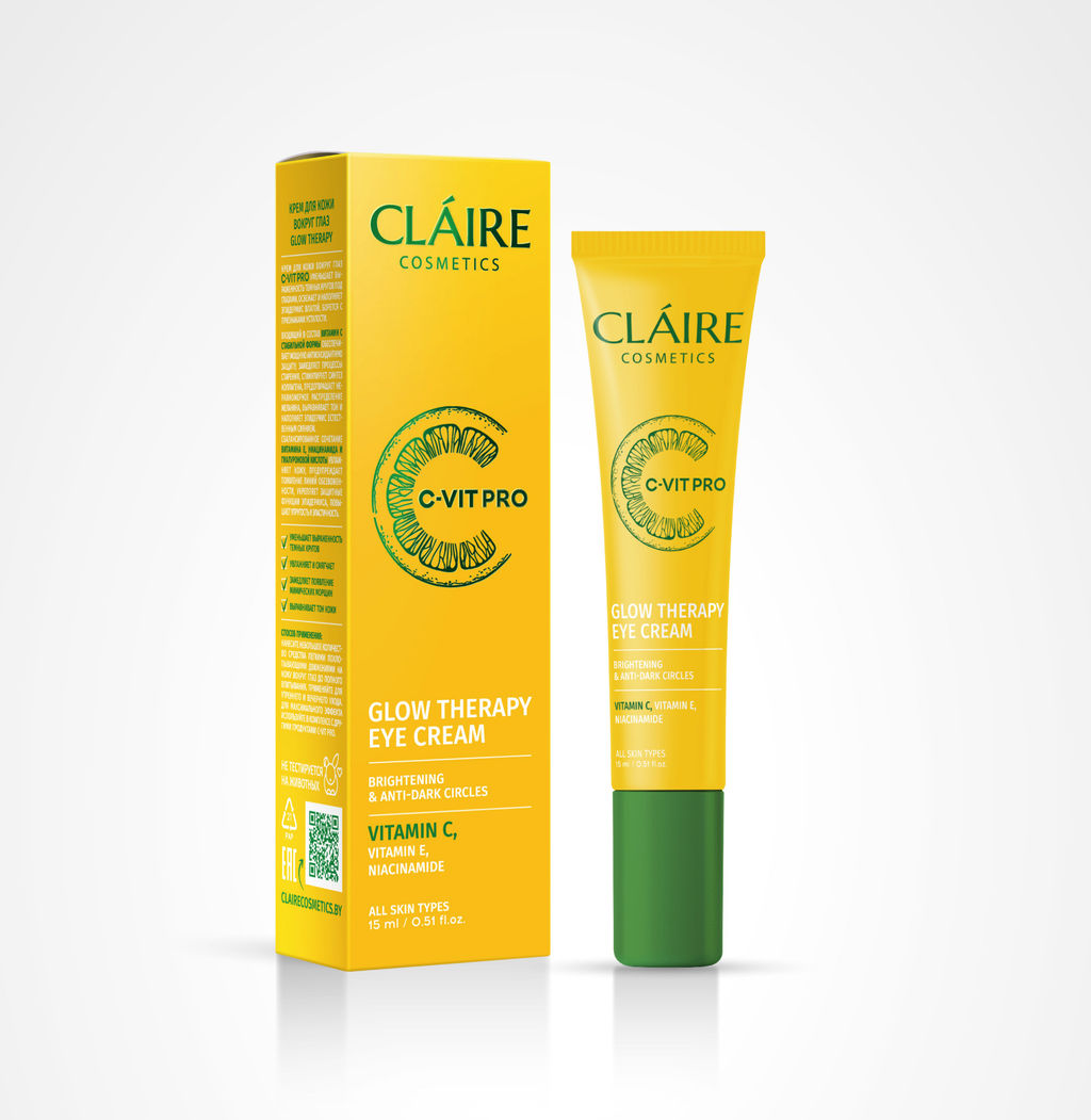 Claire cosmetics C-VIT PRO Крем для кожи вокруг глаз GLOW THERAPY Увлажнение,питание 15мл