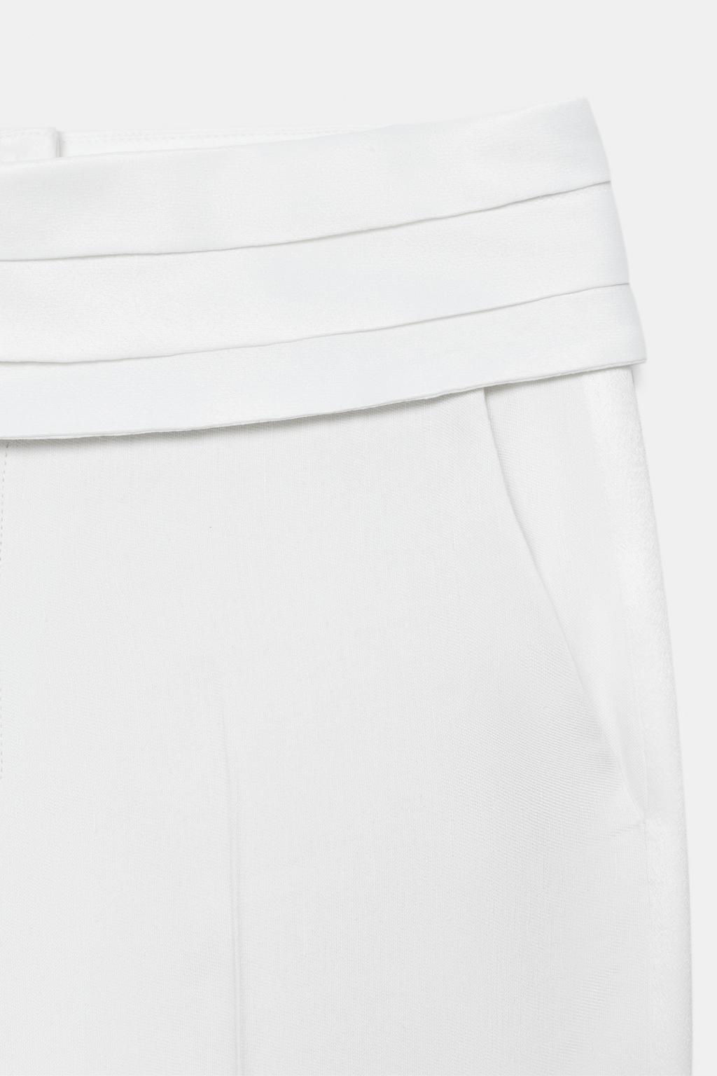 LINEN BLEND CUMMERBUND TROUSERS ZW COLLECTION - Zara фото 7