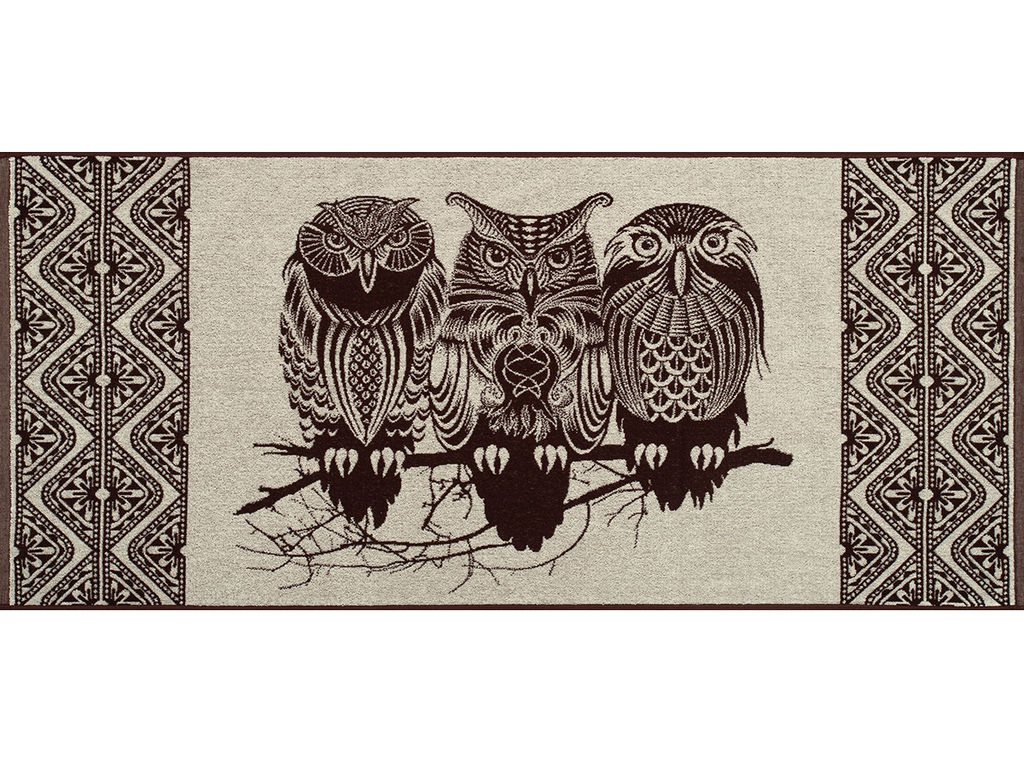 Полотенце махровое 6с102.411ж1 Совушки (шоколад) 67х150см