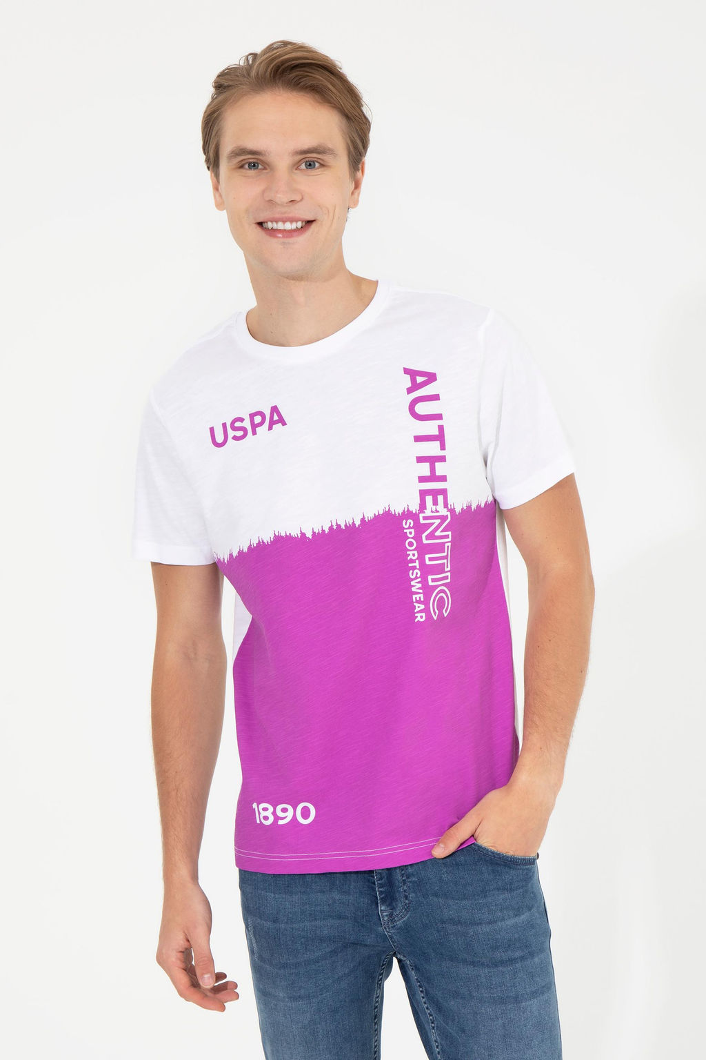 U. S. Polo Assn Мужская фиолетовая футболка с круглым вырезом - U.s. polo assn фото 13
