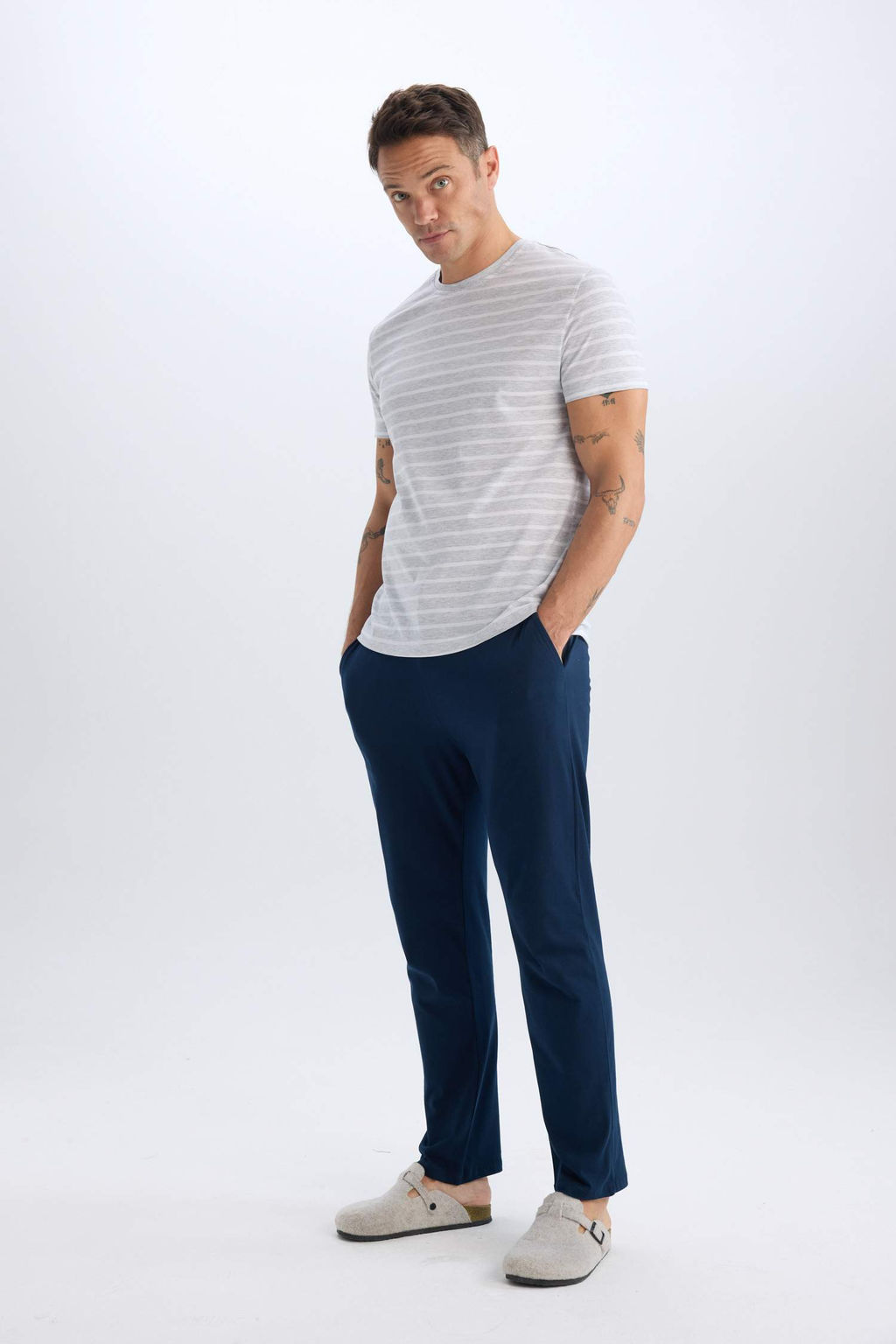 Regular Fit Beli Bagc?kl? Duz Paca Cepli Pijama Alt? - Defacto фото 4