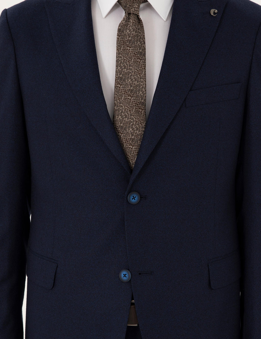 Koyu Lacivert Slim Fit Tak_m Elbise