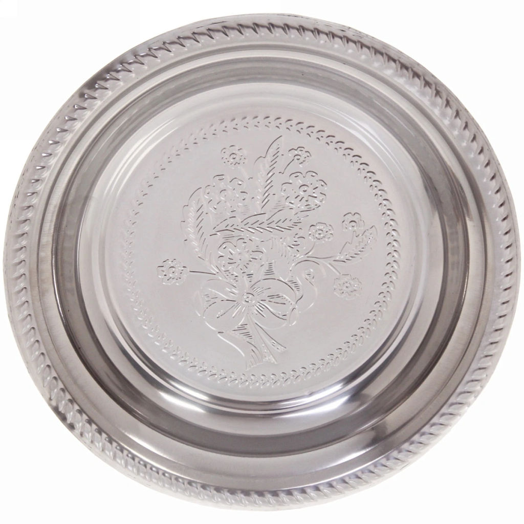 Цена за 5 шт. Поднос металлический "Цветы" 26см