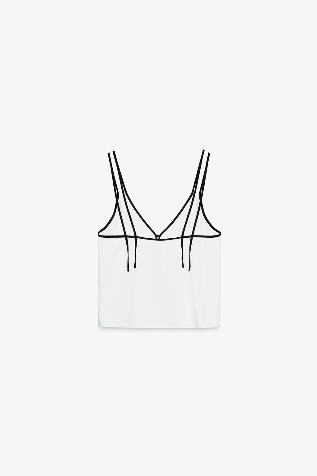 CONTRAST TRIM CAMISOLE TOP - Zara фото 10