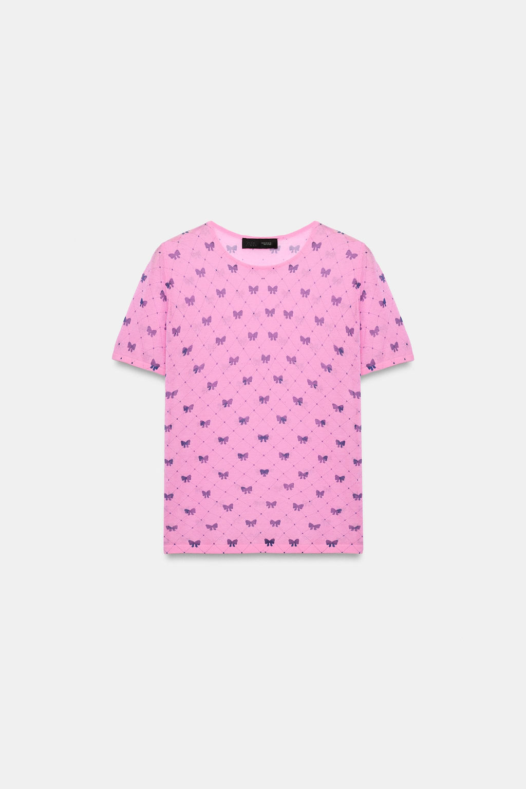 TOP LAZOS PUNTO FINO / Rosa fl?or - Zara фото 4