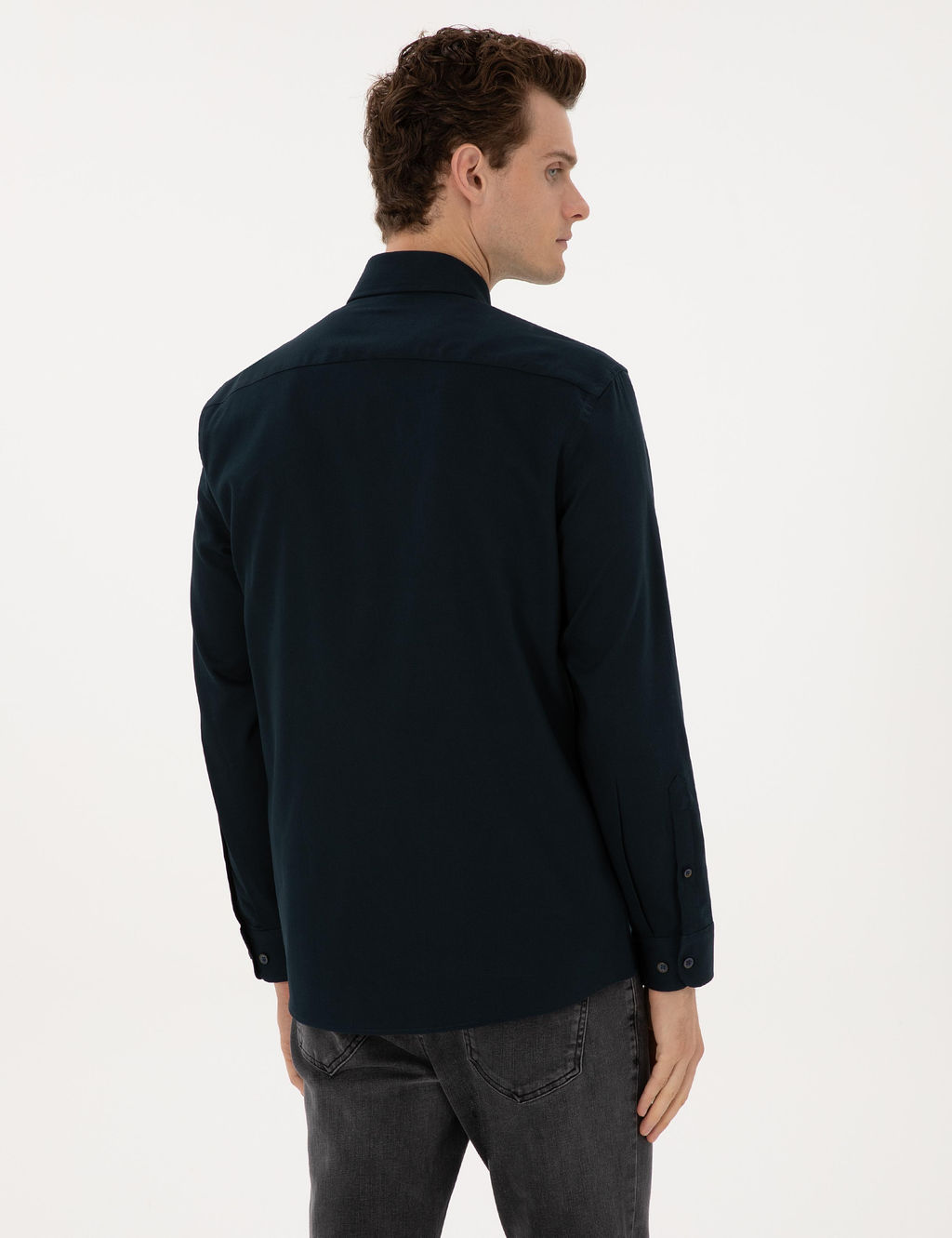 Lacivert Regular Fit Uzun Kollu G_mlek - Pierre cardin фото 5