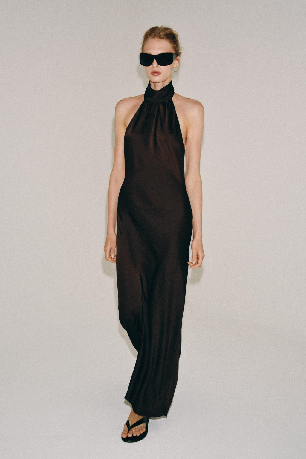 VESTIDO LARGO CUELLO HALTER ZW COLLECTION / Marr?n - Zara фото 5