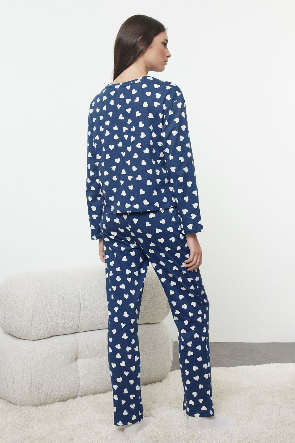 Mavi %100 Pamuklu Kalpli Orme Pijama Tak?m? THMAW25PT00108 - Trendyolmilla фото 5