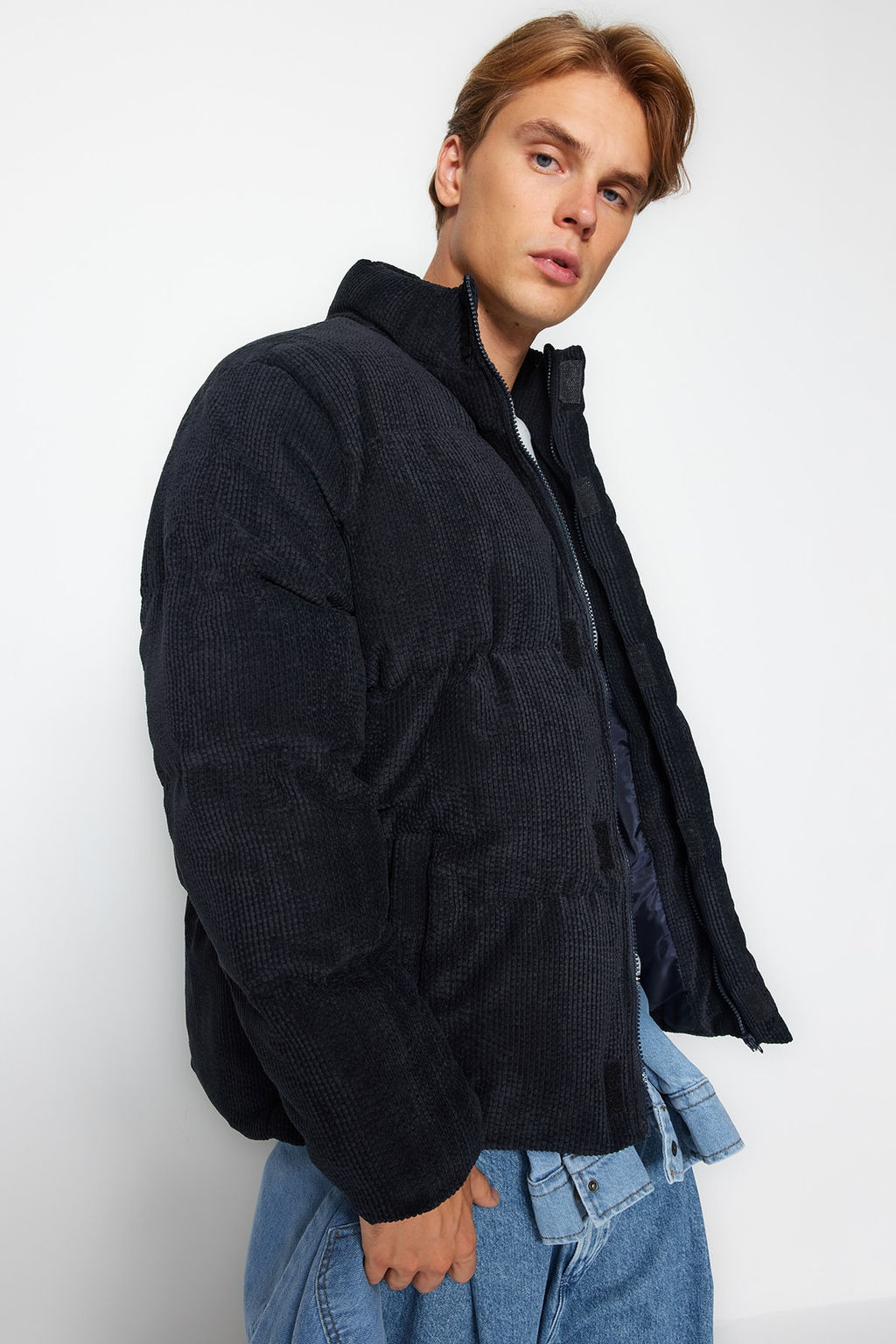 TRENDYOL MAN Camel Regular Fit Dik Yaka Fitilli Kadife Sisme K?sl?k Mont TMNAW22MO0182 - Trendyolmilla фото 2