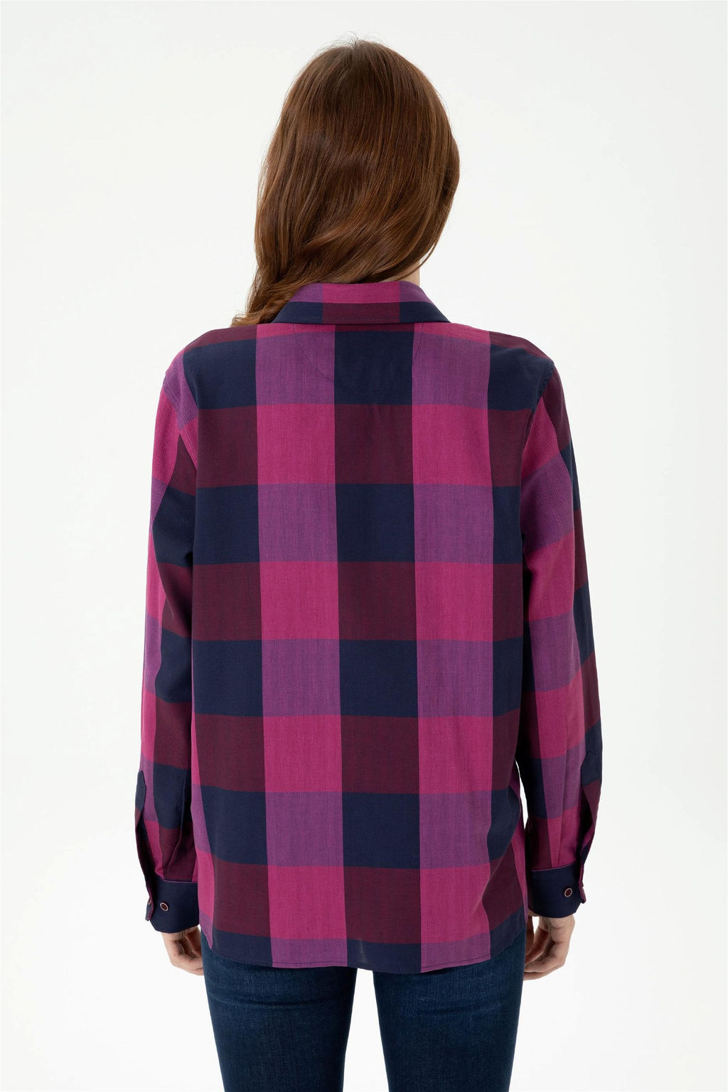 Женская бордовая рубашка с длинным рукавом - U.s. polo assn фото 5