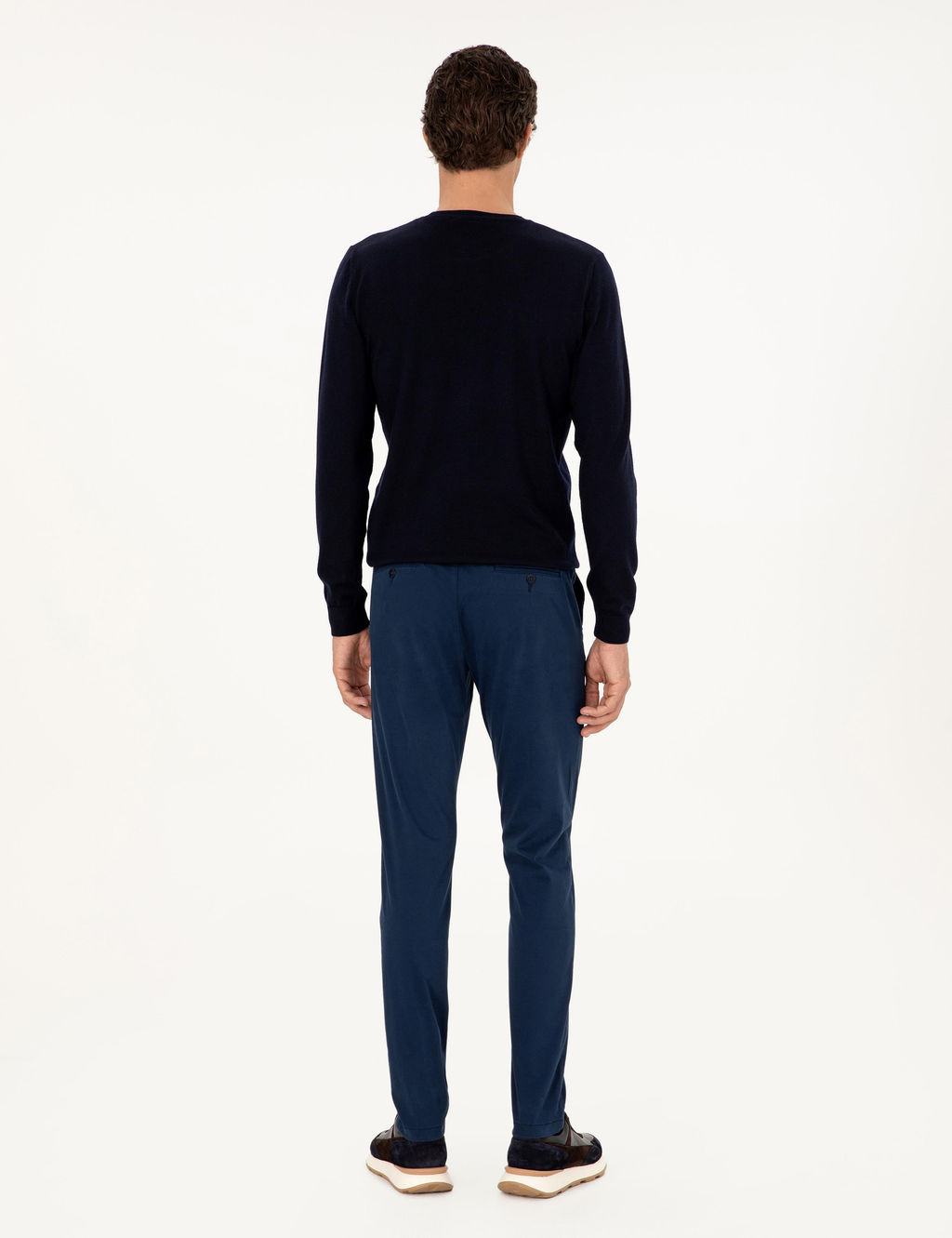 Lacivert Slim Fit Pamuk Kar___ml_ Kanvas Pantolon