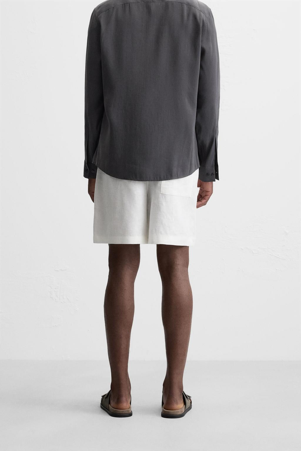100% LINEN BERMUDA SHORTS - Zara фото 12
