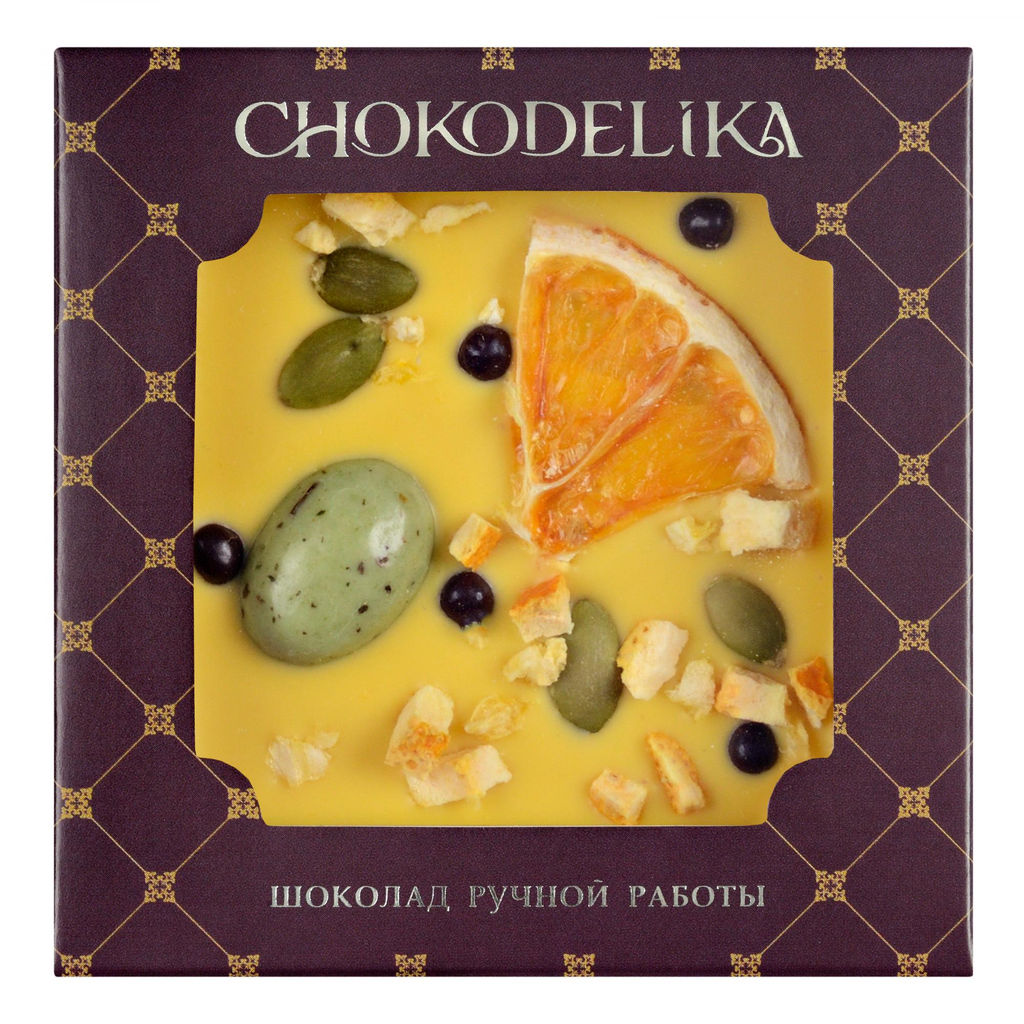 Шоколад белый с украшением Лимон и меренги 35 гр