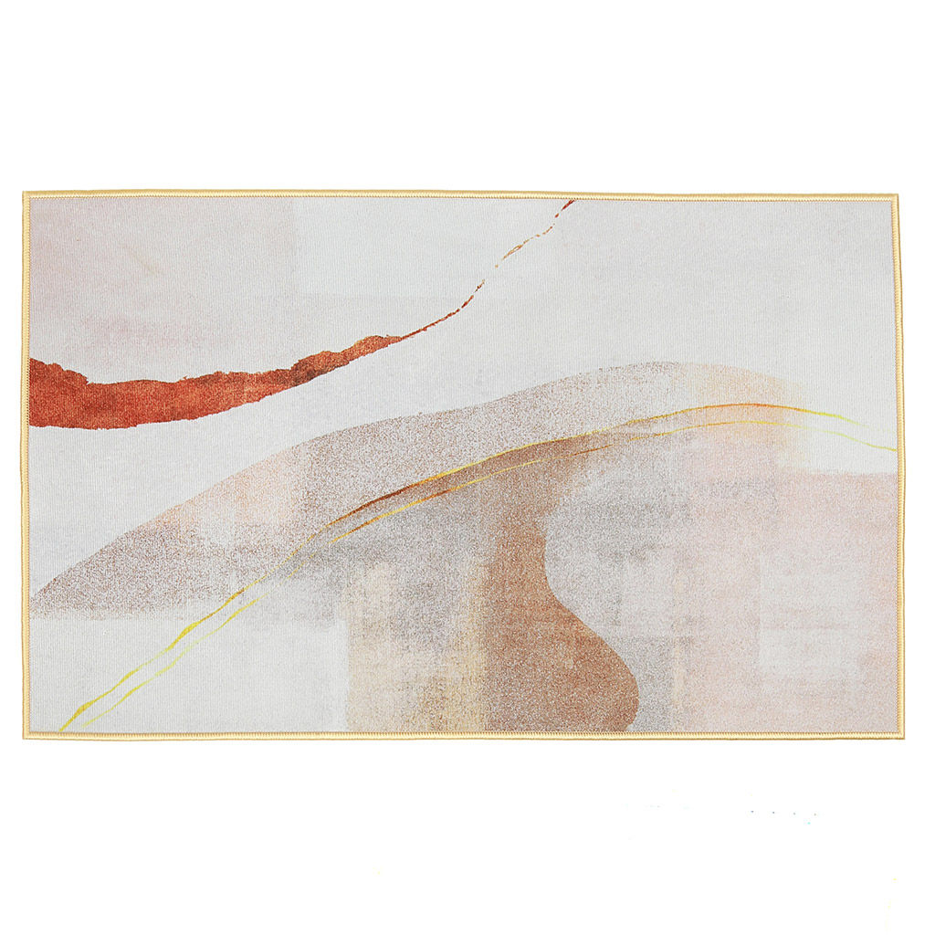 "Палитра" Коврик-дорожка 80х120см, бежевый, безворсовый, антискользящее основание, оверложенный край, полиэстер (Китай)