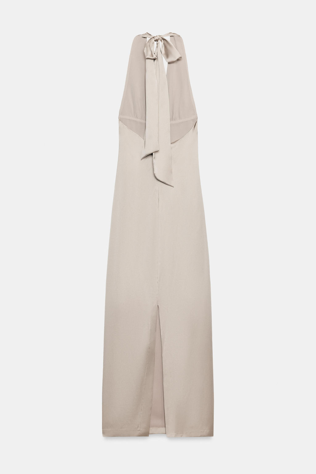 VESTIDO HALTER SATINADO ESTAMPADO ANIMAL / Beige oscuro - Zara фото 3