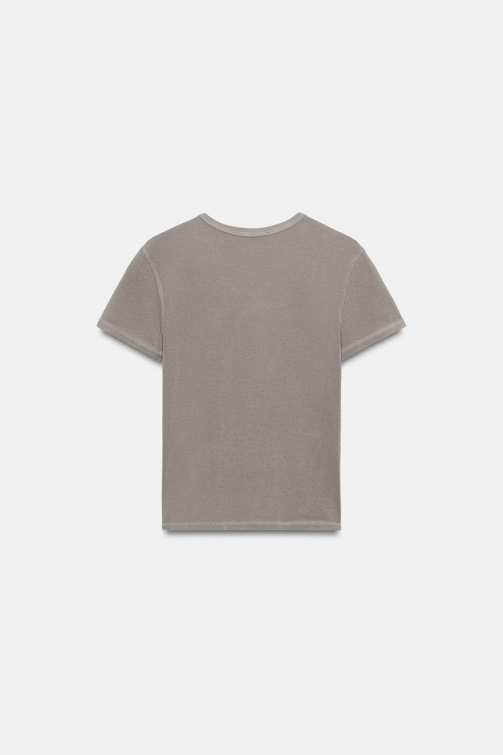 CAMISETA MANGA CORTA TEXTO / Gris - Zara фото 4