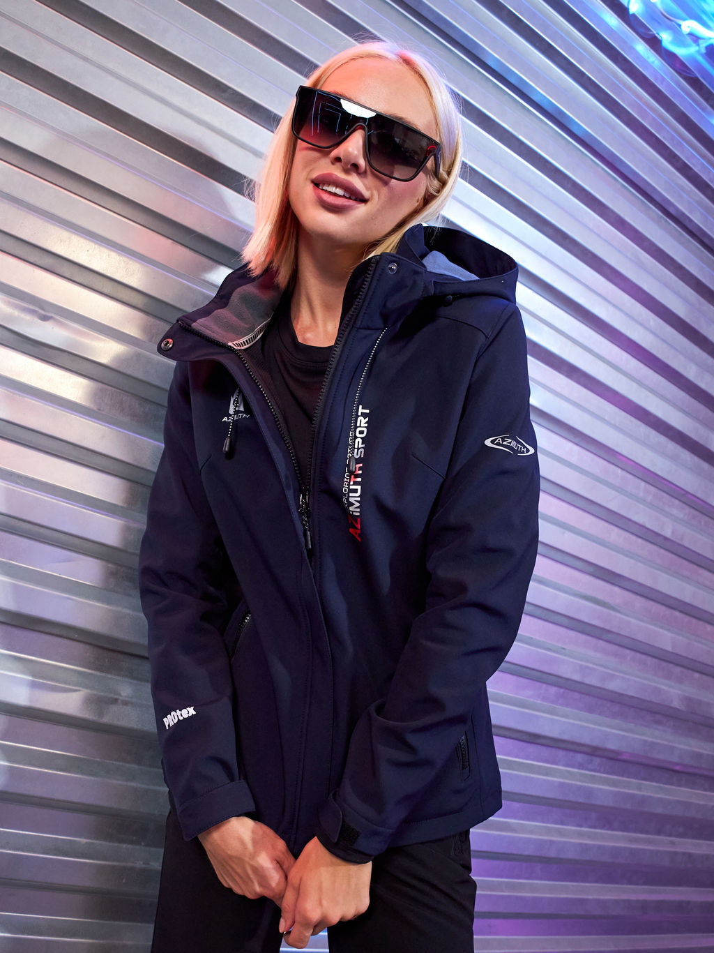 Женская мембранная куртка виндстоппер на флисе Azimuth Сияние 124/23983_709 Темно-Синий  фото 7