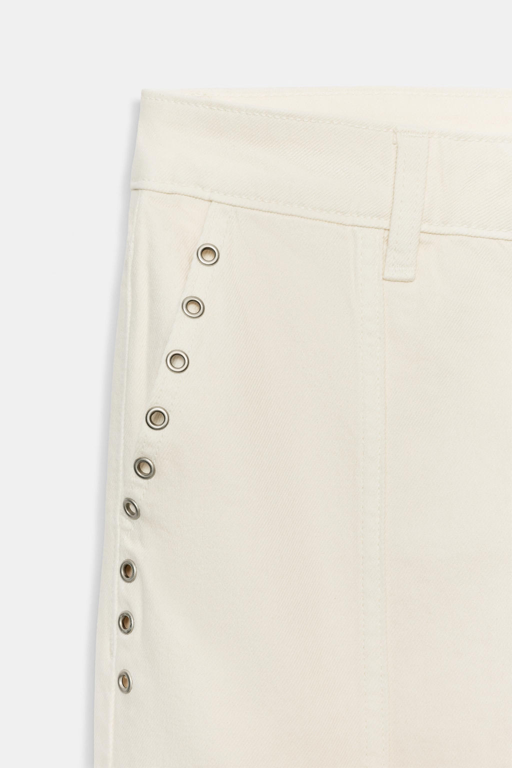 PANTAL?N STRAIGHT TIRO BAJO OJALES / Blanco roto - Zara фото 10