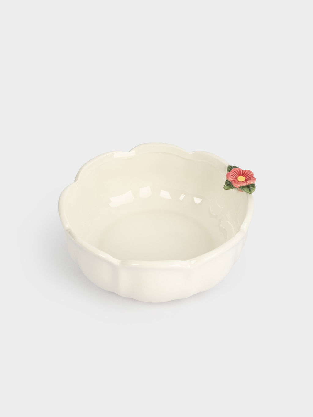 Салатник, 16х6 см, 690 мл, керамика, молочный, Цветок, Gentle flower - Anna lafarg фото 3