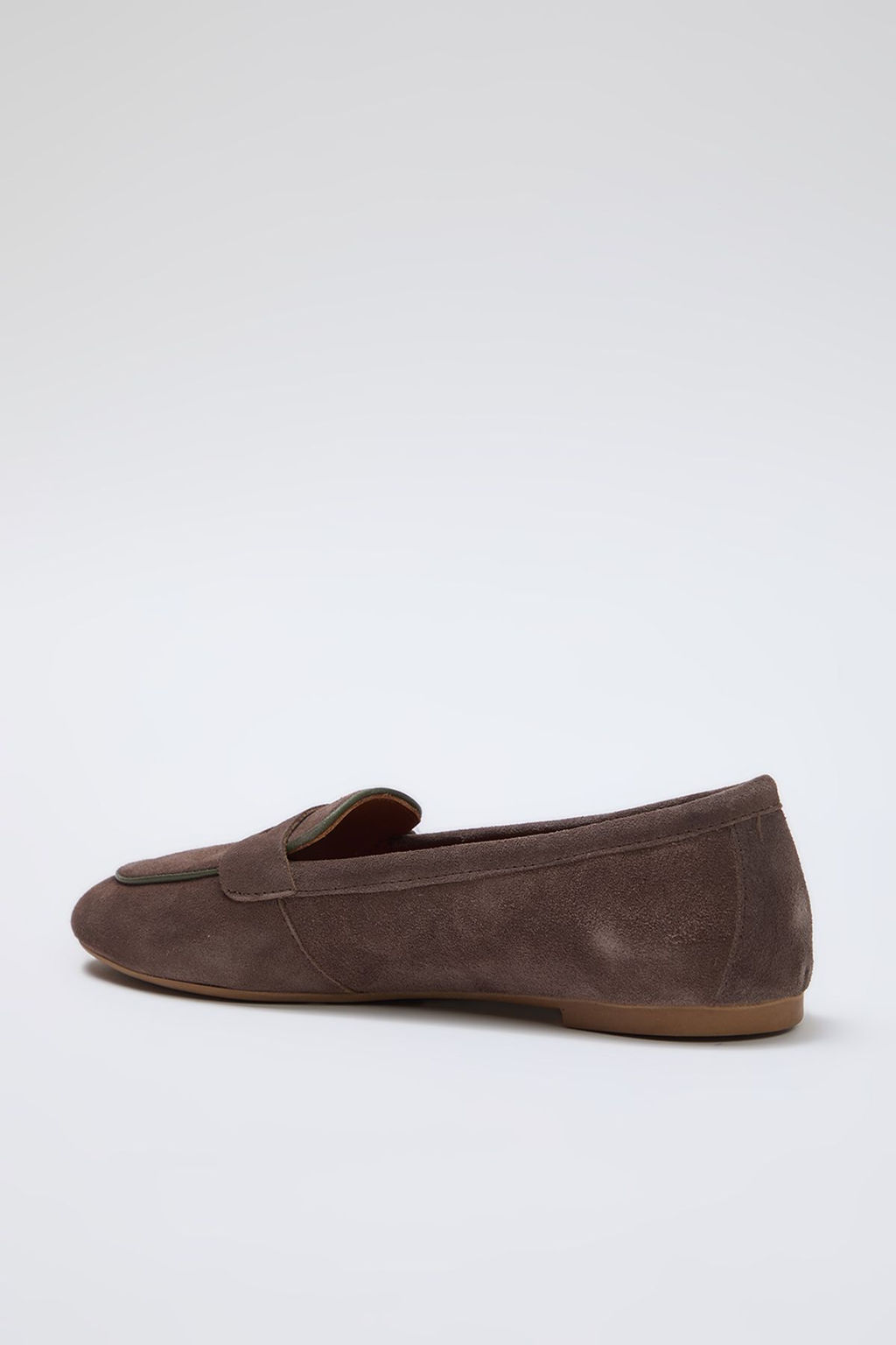 Trendyolmilla Shoes Vizon Hakiki Suet Badem Burun Duz Kad?n Loafer Ayakkab? TAKSS25LA00004 фото 7