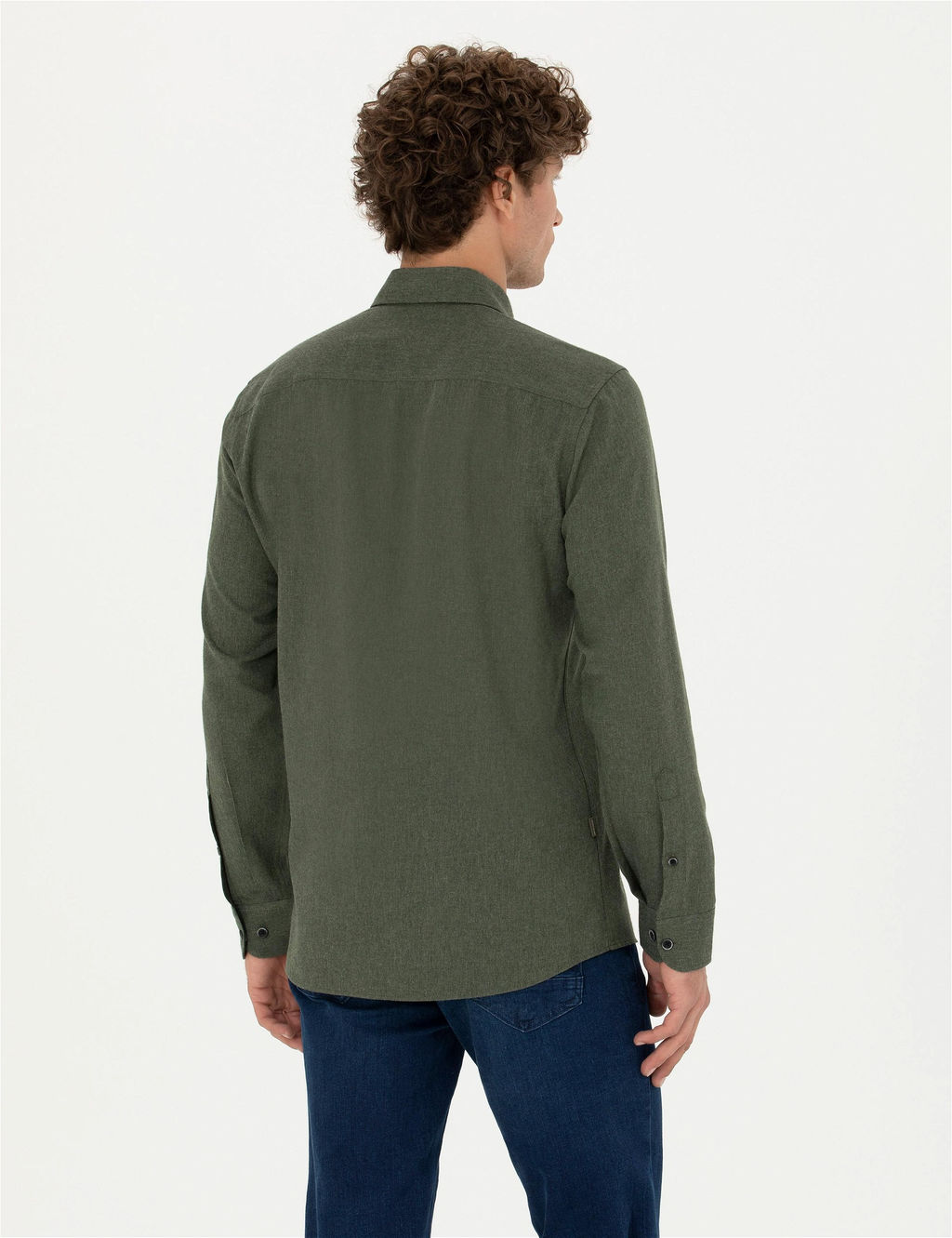 Haki Slim Fit Uzun Kollu G_mlek - Pierre cardin фото 5
