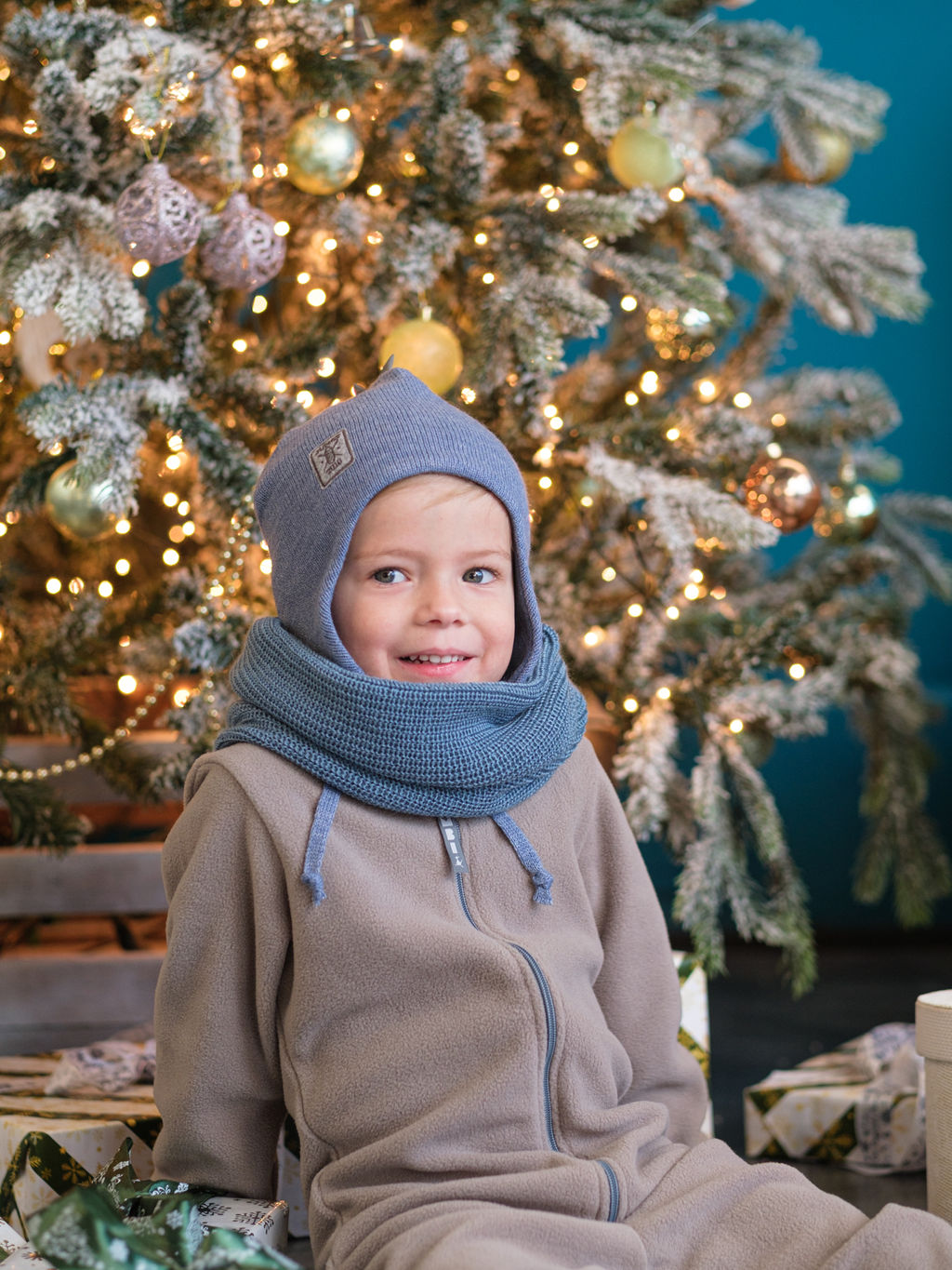 Шапка весенняя/осенняя вязаная (Деним) ОРЕО - Jumbi фото 4